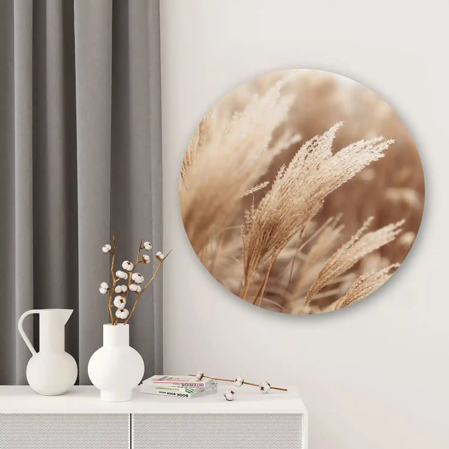 Brown Pampas Grass Round