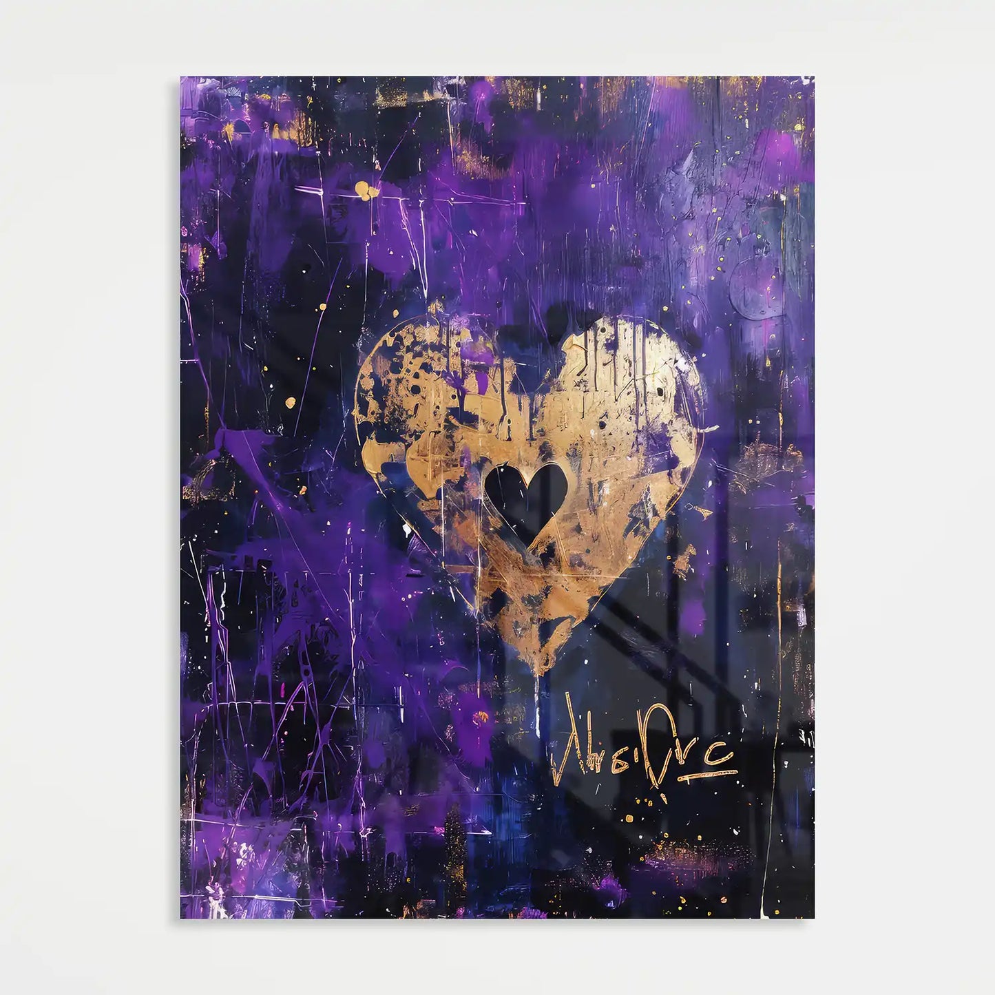 Golden Heart - Acrylglas