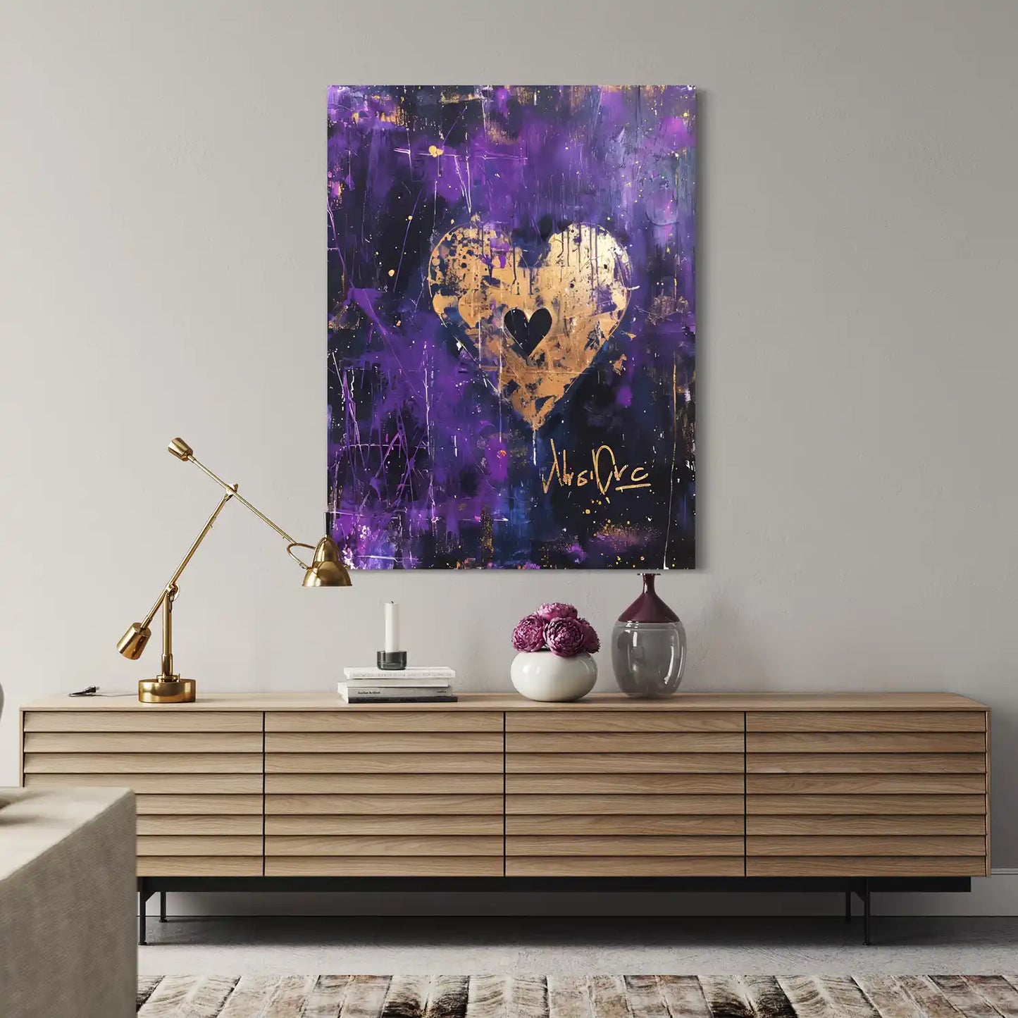 Golden Heart - Acrylglas