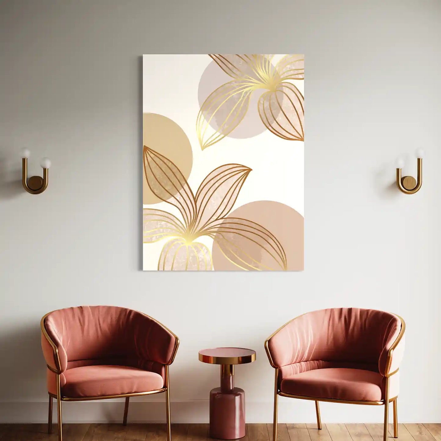 Graphic Golden Flower - Acrylglas