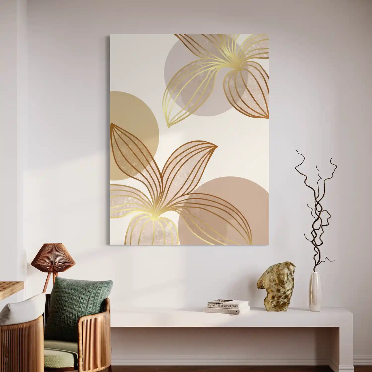 Graphic Golden Flower - Acrylglas