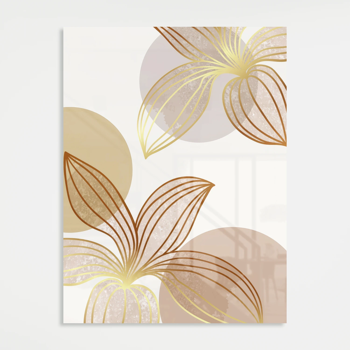 Graphic Golden Flower - Acrylglas