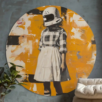 Girl With A Helmet Round