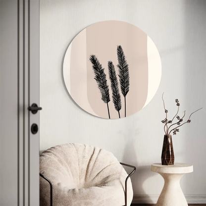 Graphic Arch & Pampas Grass Round