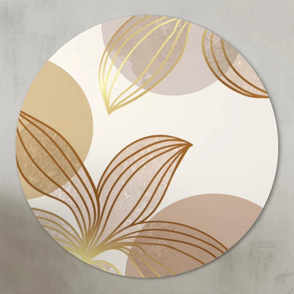 Graphic Golden Flower Round