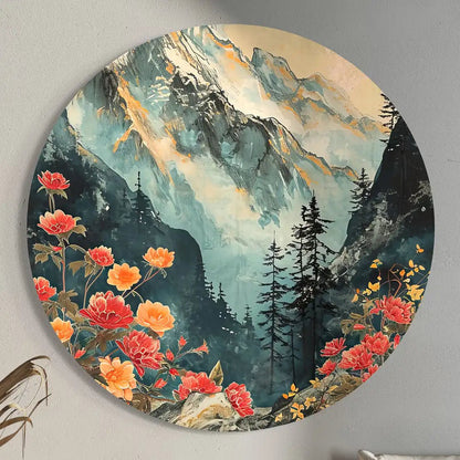 Mountain & Flowers Round