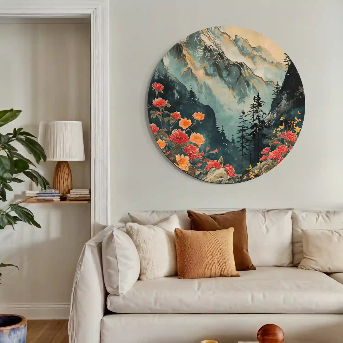 Mountain & Flowers Round