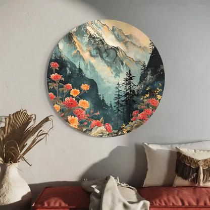 Mountain & Flowers Round