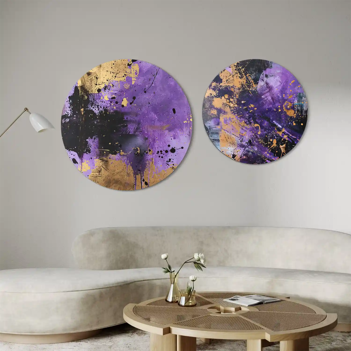 Purple & Black Explosion Round