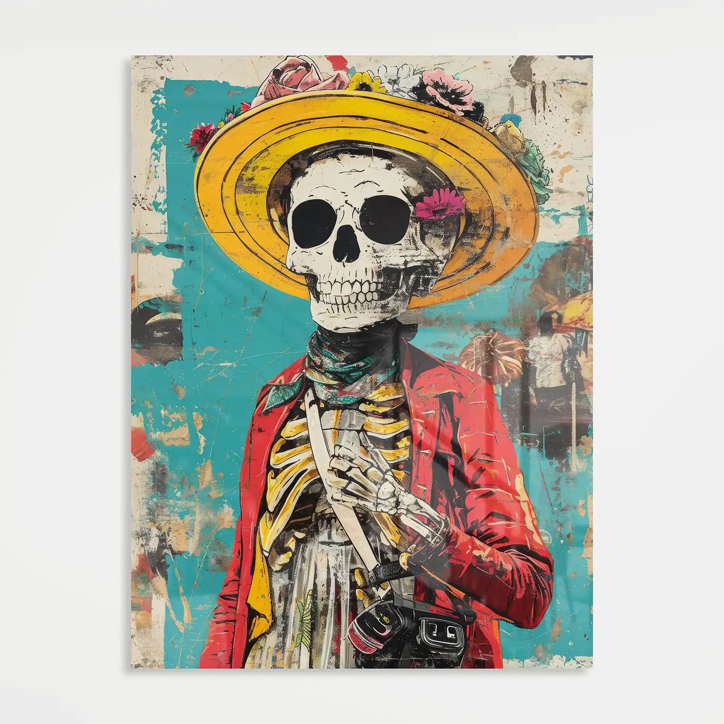 Yellow Hat Skeleton - Acrylglas