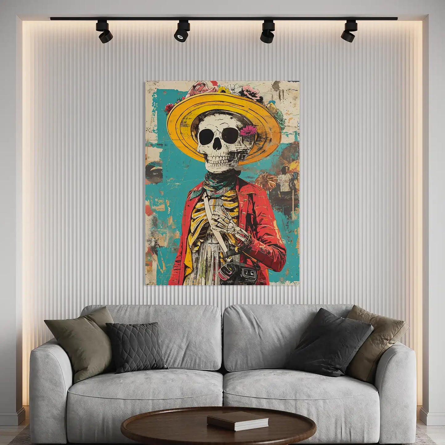 Yellow Hat Skeleton - Acrylglas