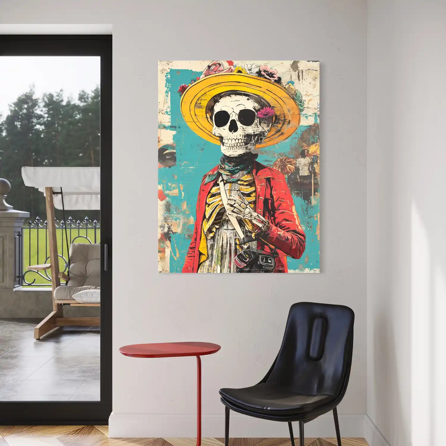 Yellow Hat Skeleton - Acrylglas