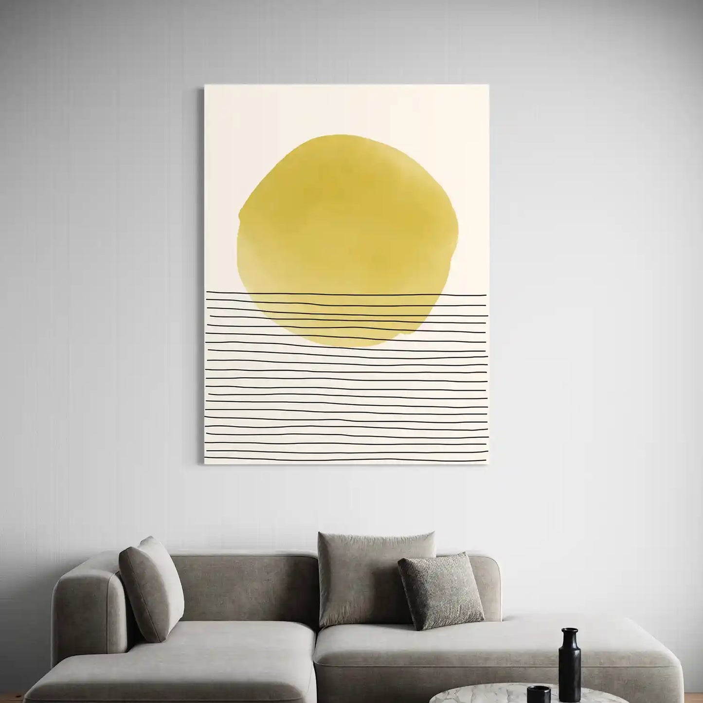 Yellow Orb & Lines - Acrylglas