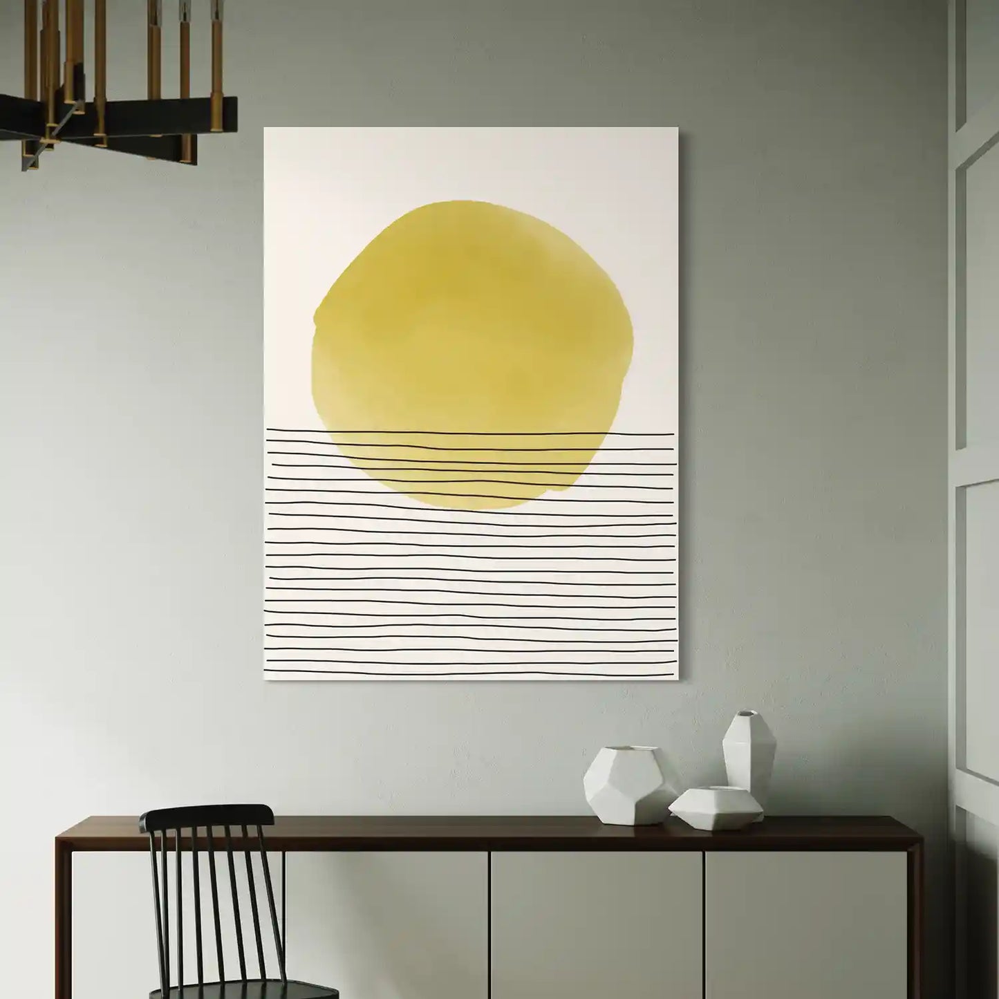 Yellow Orb & Lines - Acrylglas