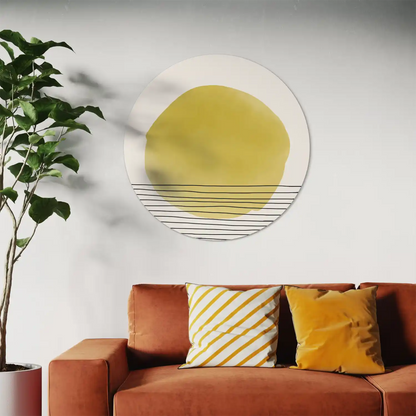 Yellow Orb & Lines Round