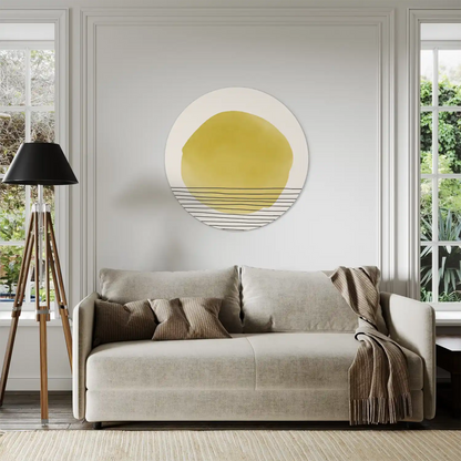 Yellow Orb & Lines Round