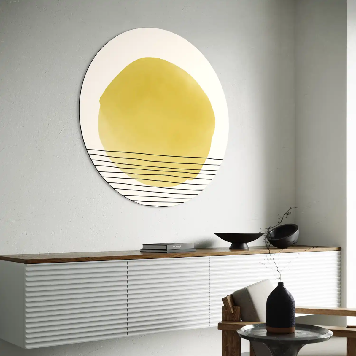 Yellow Orb & Lines Round